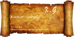 Kontor Gergő névjegykártya